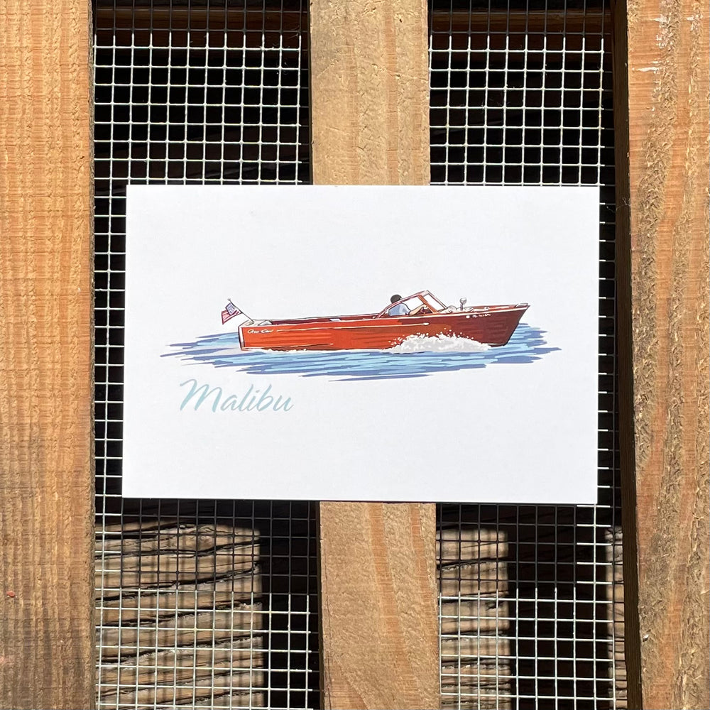 One Gun Postcard (Chris Craft Wooden Boat)