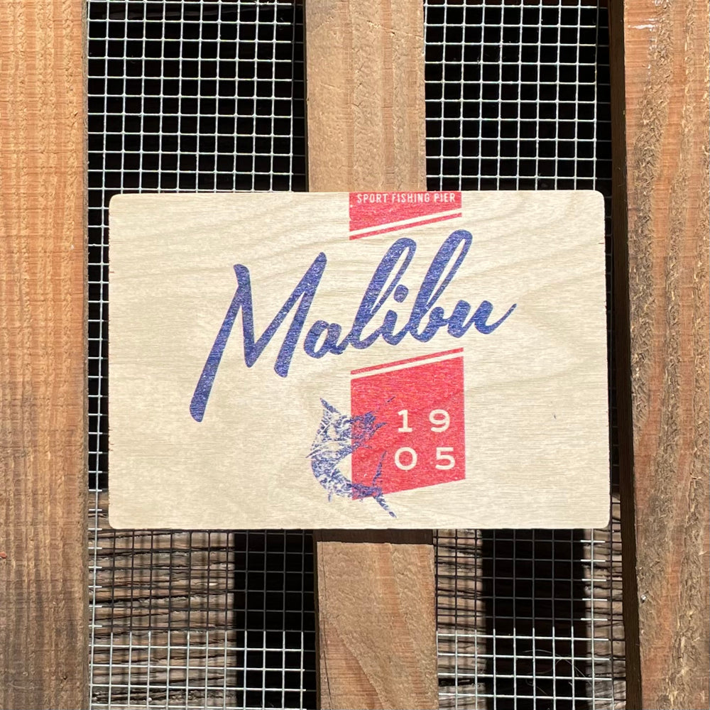 One Gun Wooden Postcard (Malibu Marlin 1905)