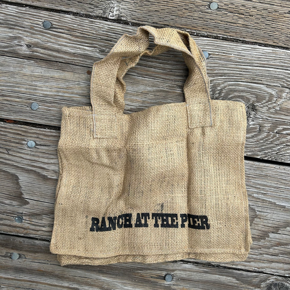 One Gun Burlap Tote Bag (Ranch At The Pier)