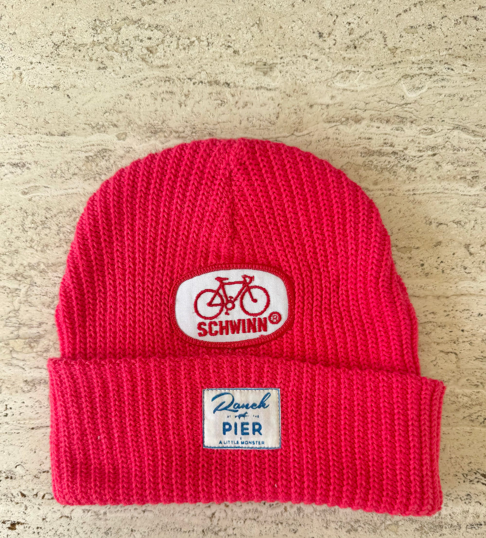 Red Momo Beanie "Schwinn"/ 1 patch