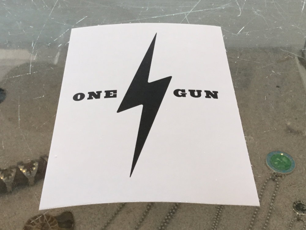 One Gun Sticker (Lightning Bolt)