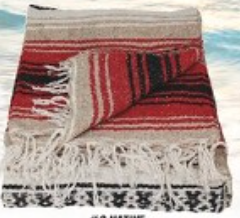 Woven Beach Blanket/ Native #2 / Red/Tan