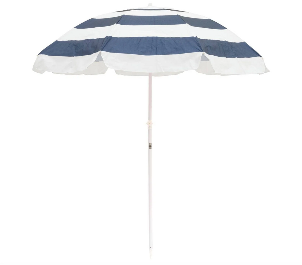 Family Beach Umbrella Navy Capri Stripe