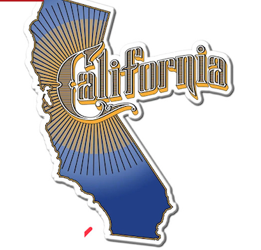 Vintage CA Vinyl Sticker Blue