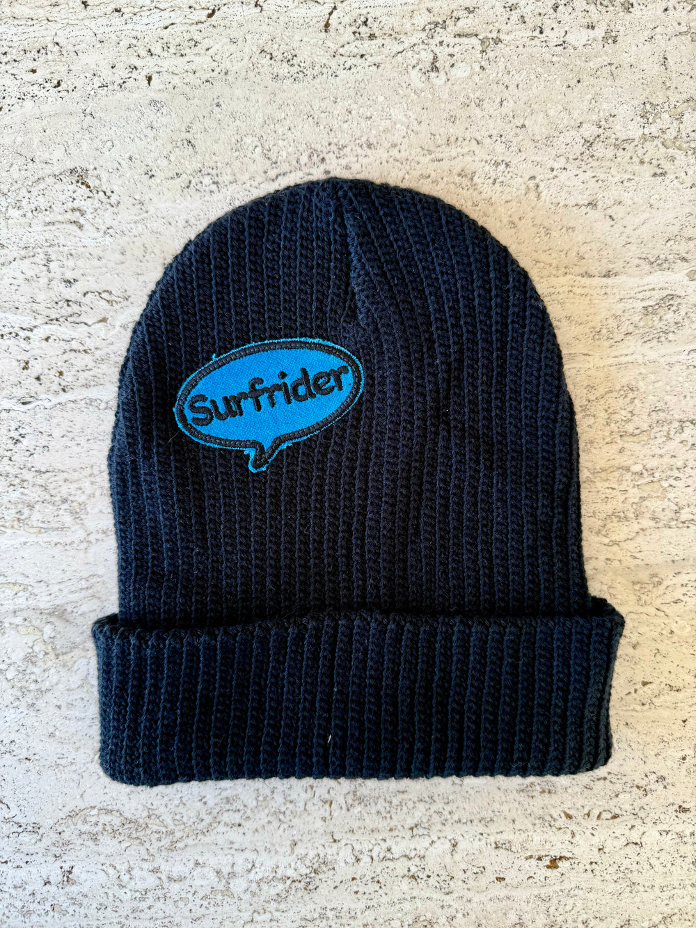 Black Momo Beanie "Surfrider"/ 1 patch