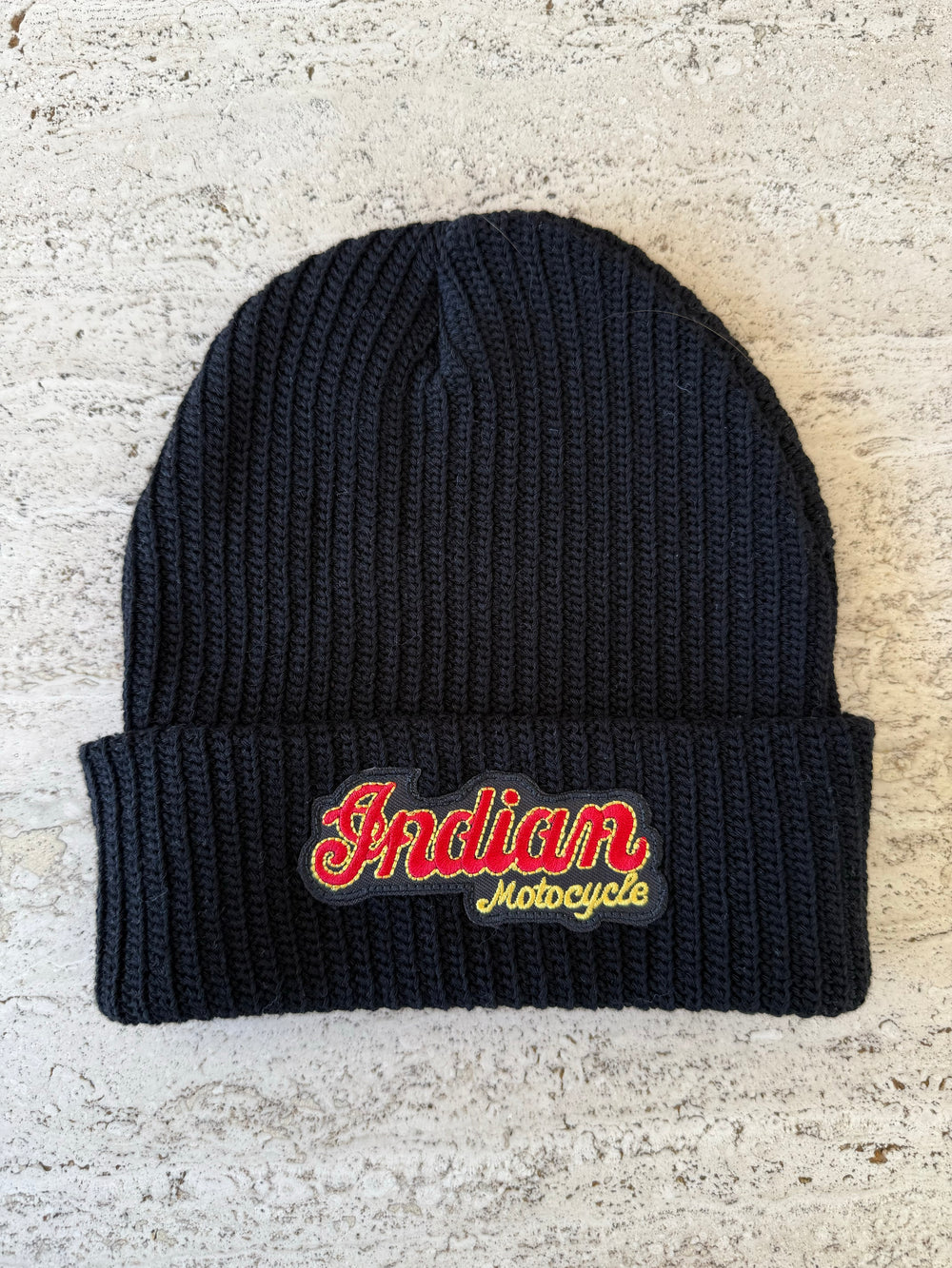 Black Momo Beanie "Indian Motorcycle"/ 1 patch