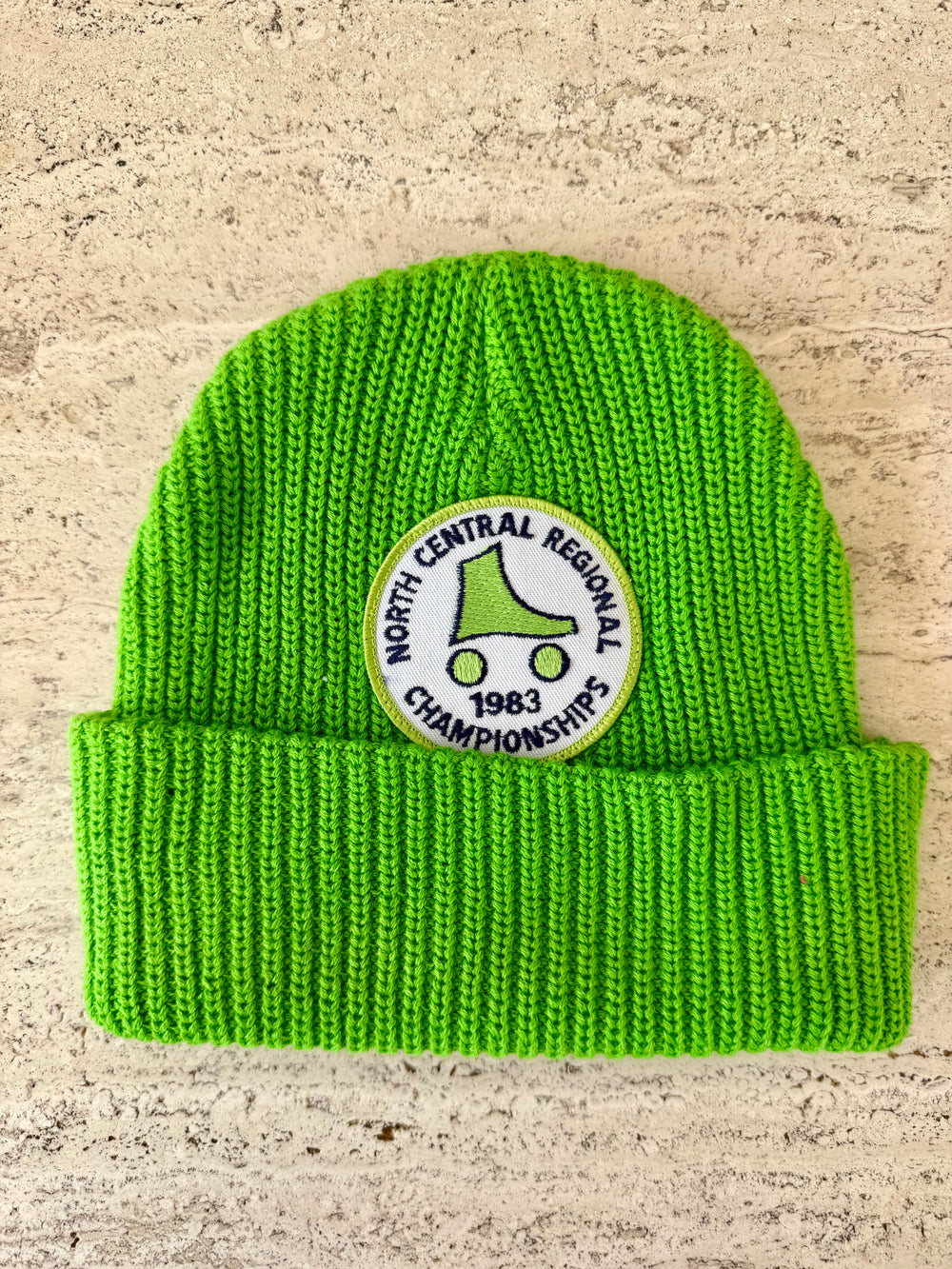 Green Momo Beanie "Roller Skater  1983"/ 1 patch