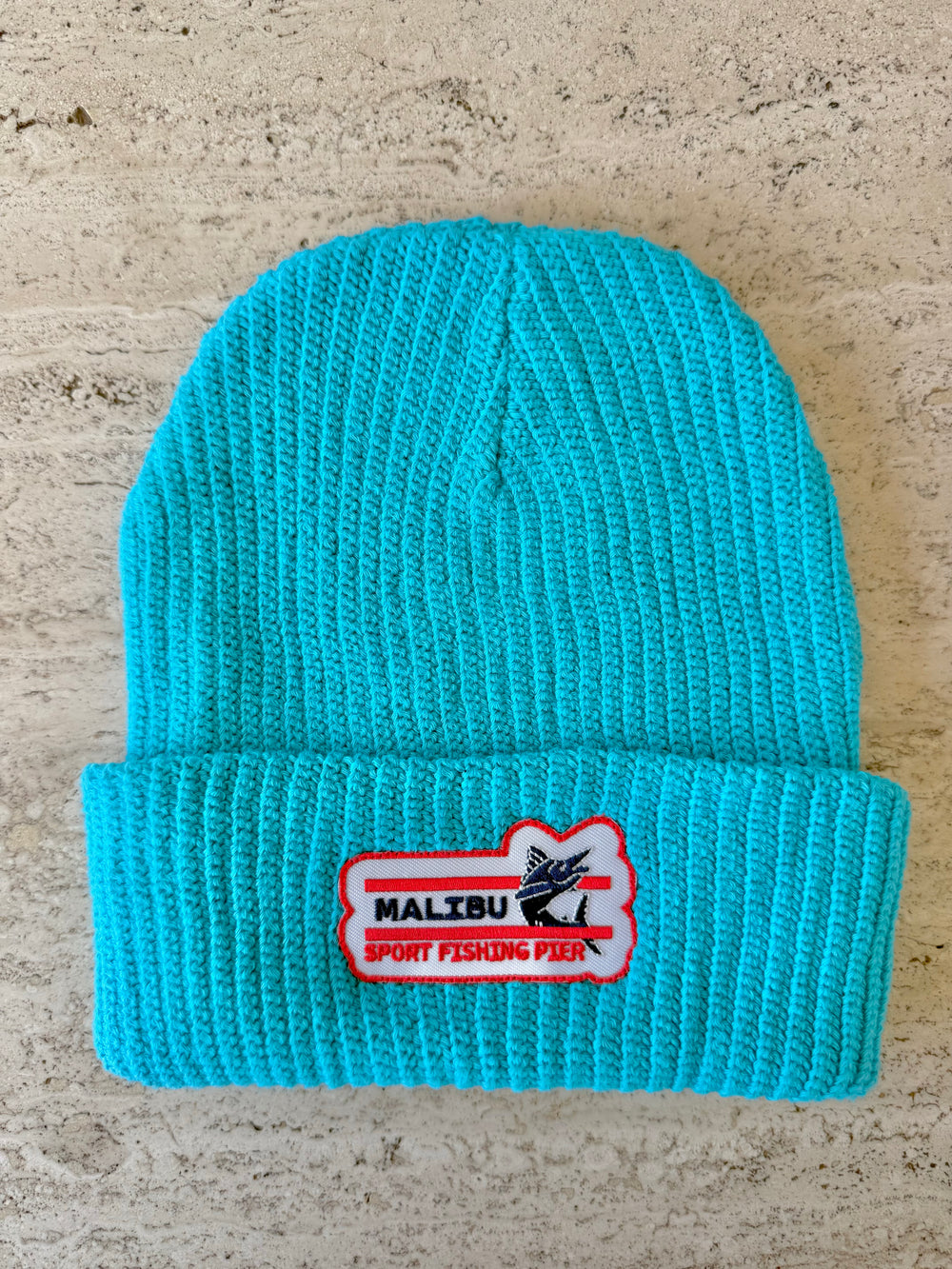 Blue Momo Beanie "Malibu Sports Fishing Pier"/ 1 patch