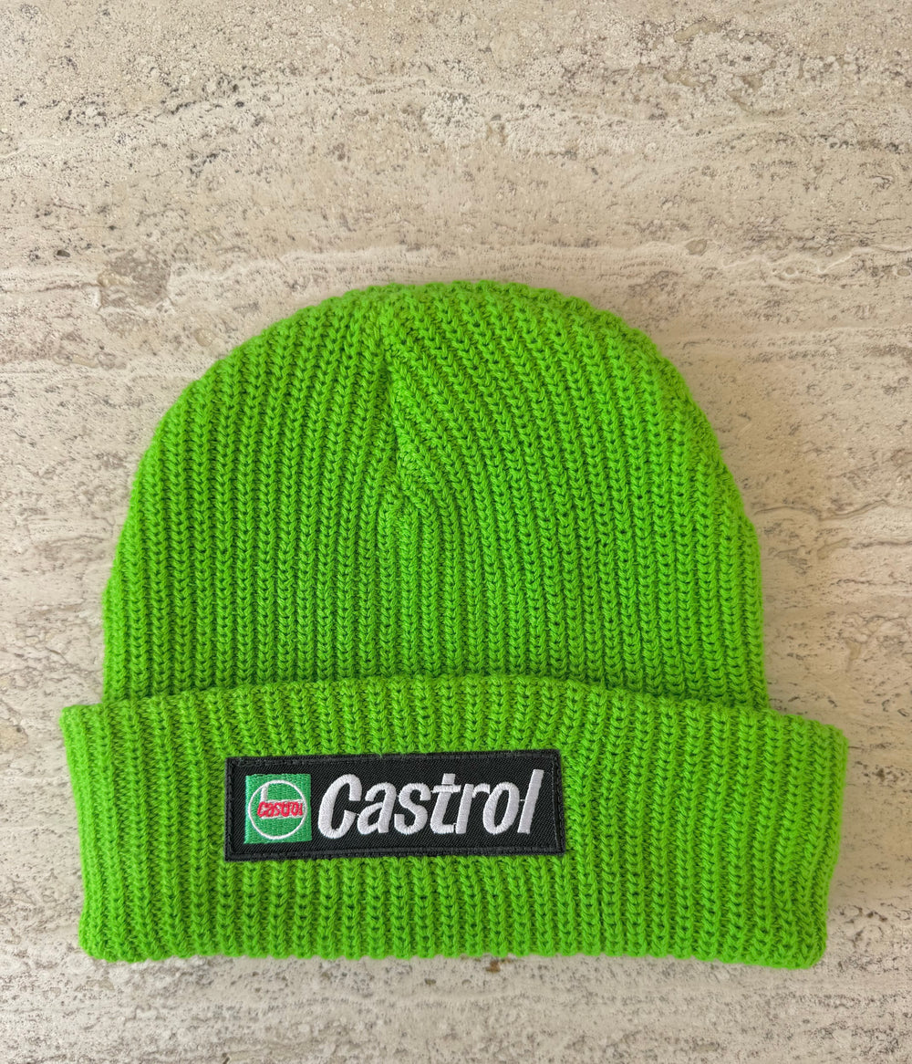 Green Momo Beanie "Castrol"/ 1 patch