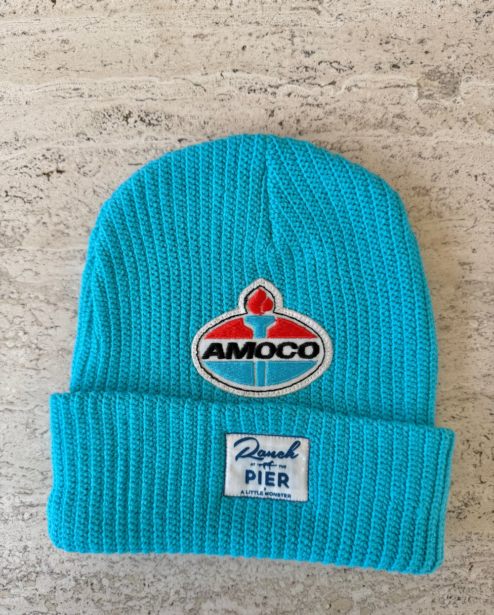 Blue Momo Beanie "Amoco"/ 1 patch