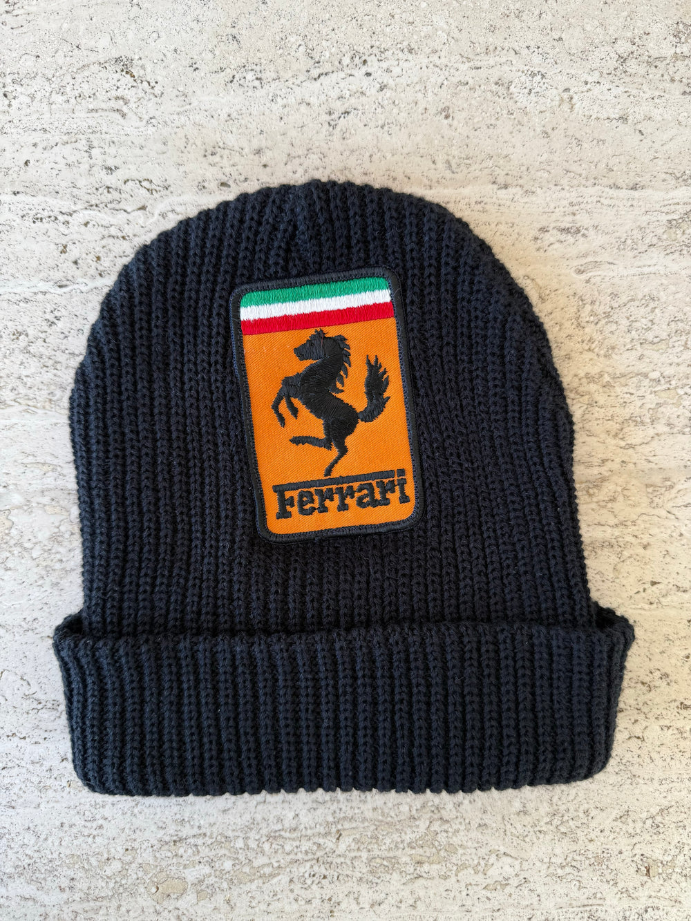 Black Momo Beanie "Ferrari"/ 1 patch