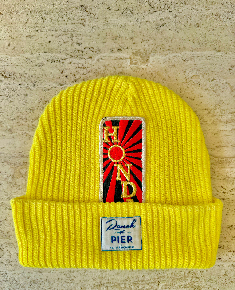 Yellow Momo Beanie "Honda"/ 1 patch