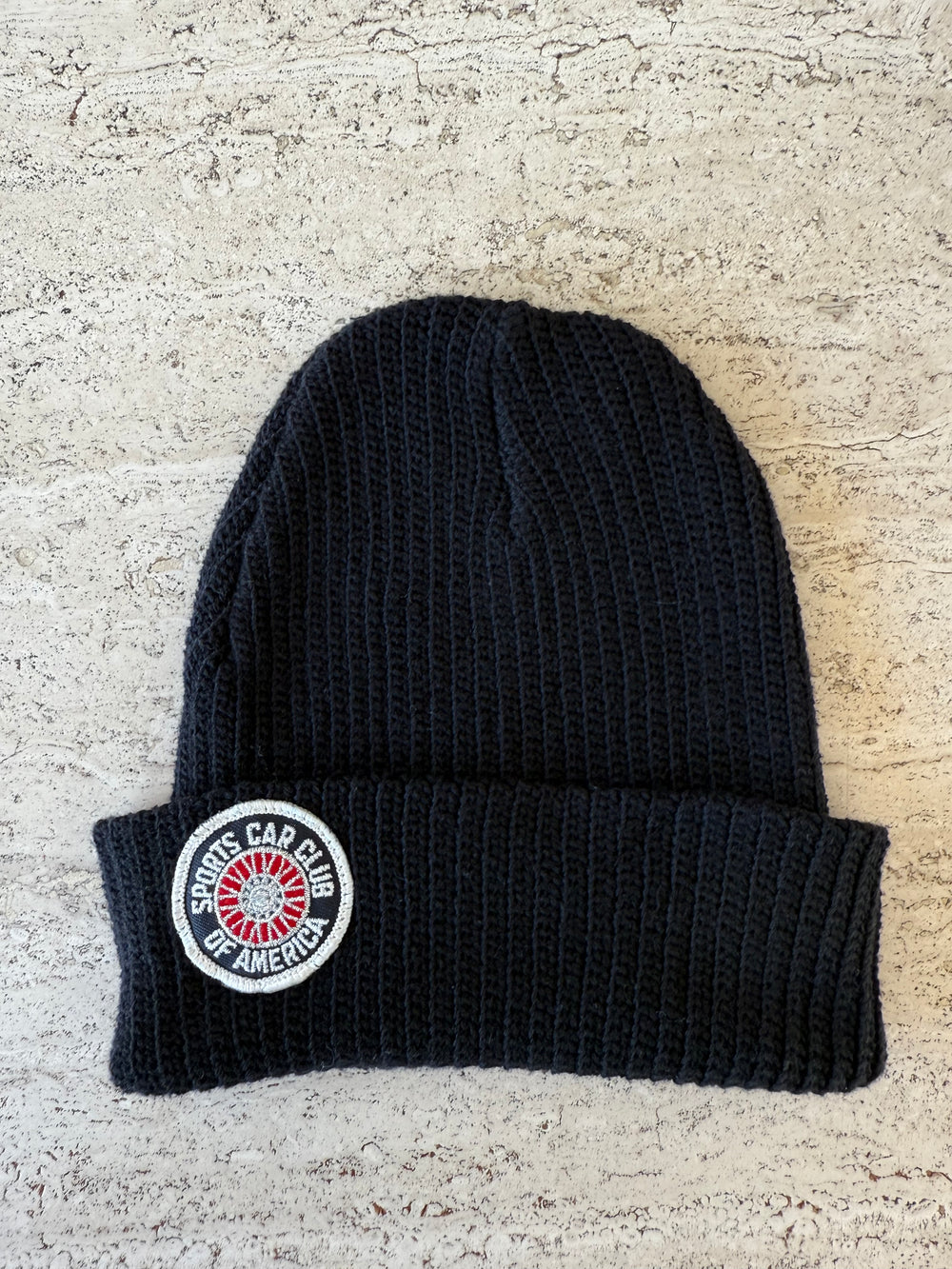 Black Momo Beanie "Sports Car Club"/  1 patch