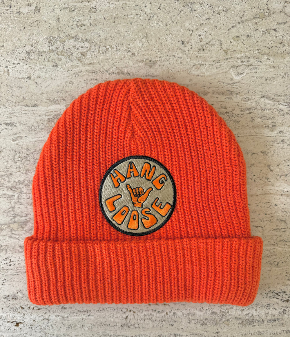 Orange Momo Beanie "Hang Loose"/ 1 patch