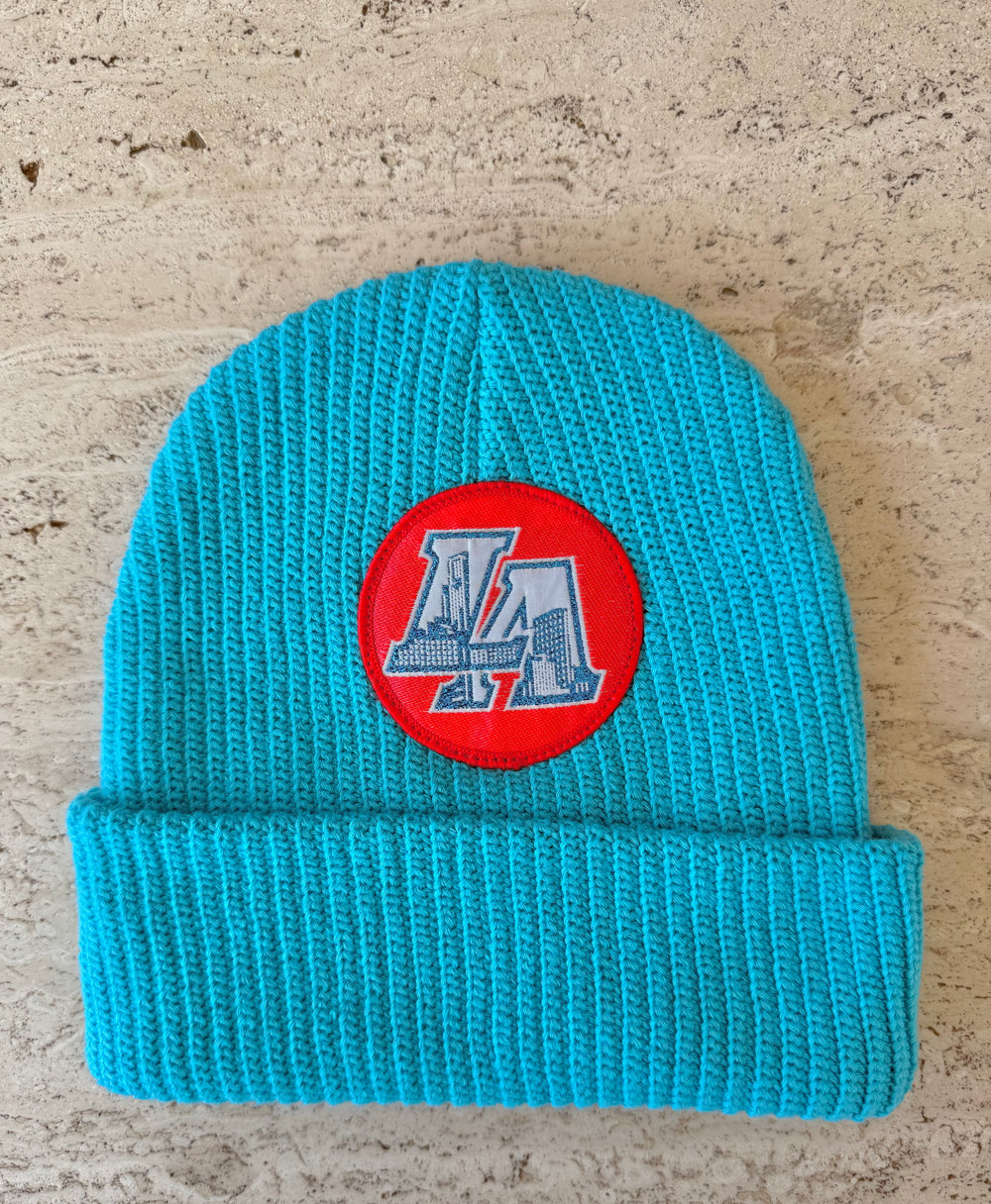 Blue Momo Beanie "LA"/ 1 patch