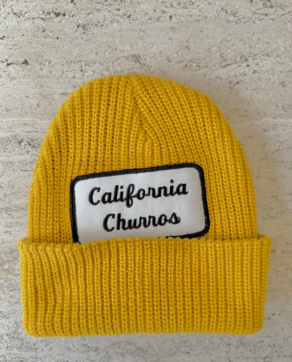 Yellow Momo Beanie "California Churros"/ 1 patch