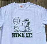 TSPTR Hike It. White shirt with Snoopy and woodstock standing facing each other. underneath it says Hike It!