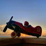 With a solid body and simple, eye-catching graphics on the wing and tail, just like the rest of our Classic collection, Mimmo is built to last from the finest quality materials. A classic heirloom toy to be loved and cherished by children and grown ups alike, from take-off to landing and all the loop-the-loops in-between.  Length 270mm x Width 260mm x Height 135mm