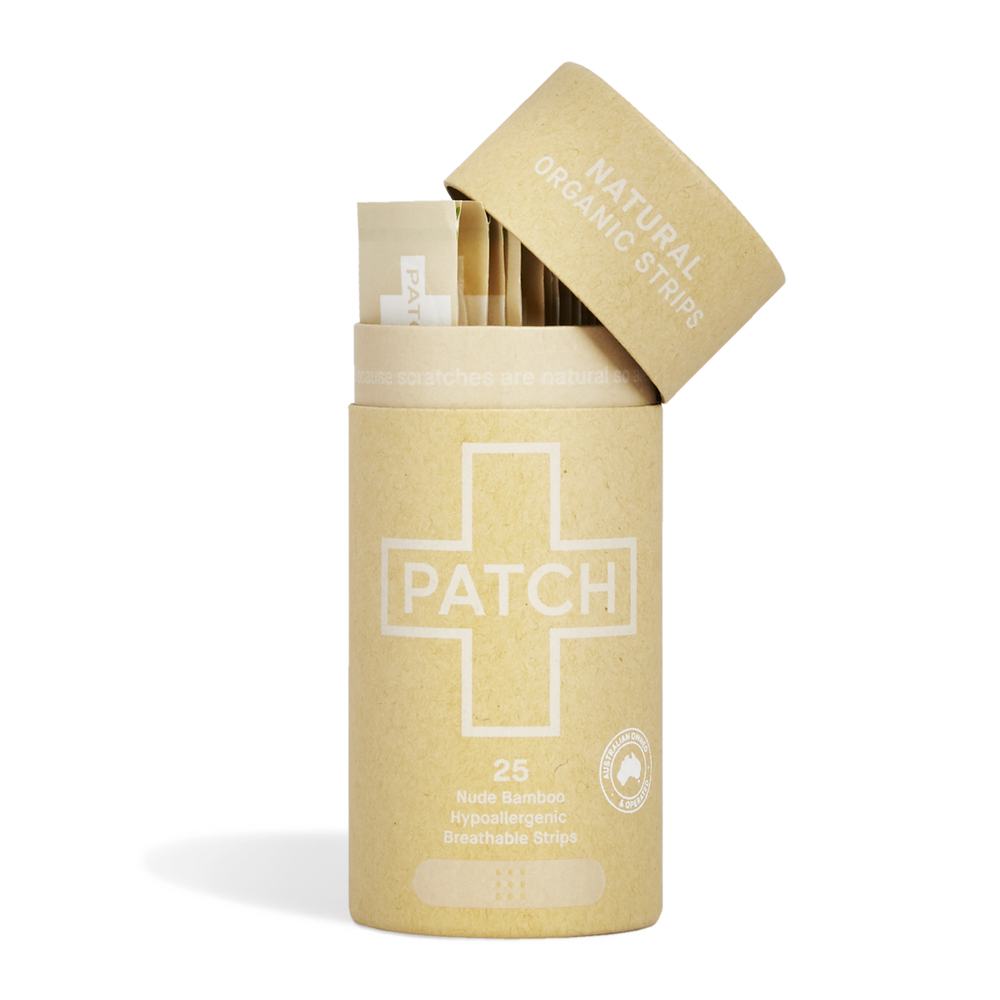 Organic Bamboo Bandages. PATCH is crafted with 100% organic bamboo fibre with the added natural goodness of activated charcoal, aloe vera and coconut oil.