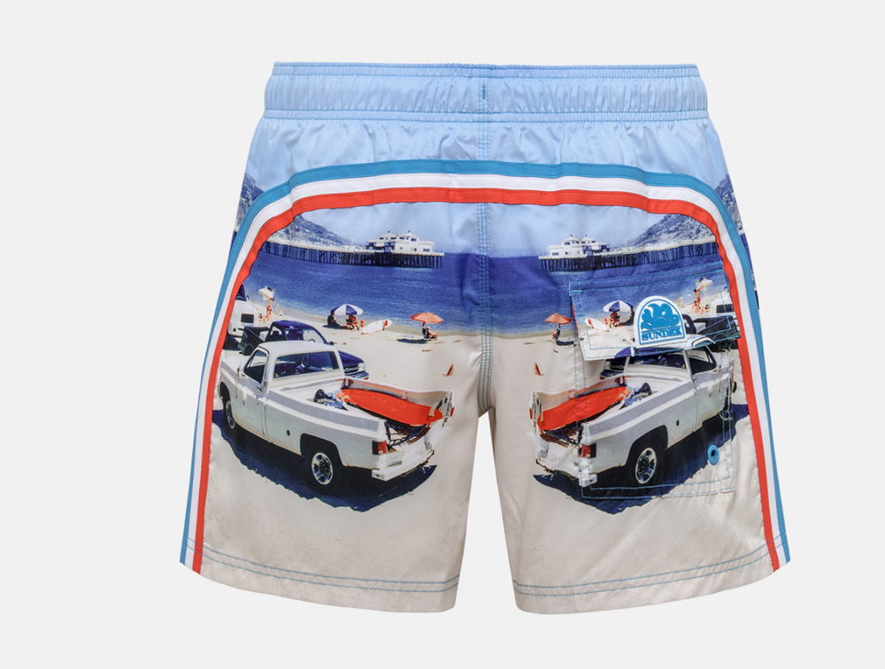 Limited Edition Men's Malibu Pier Board Shorts (w/stripe)