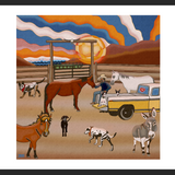 Jade Antoine Friendship horses on a ranch print