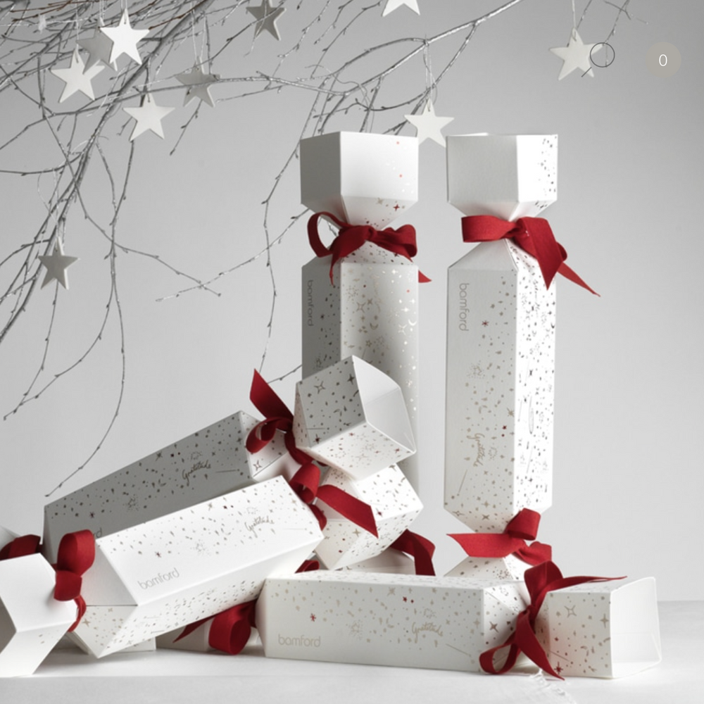 This limited-edition cracker is filled with our soothing and reviving bath salts, b silent night-time pillow mist with calming lavender and marjoram and a well-being wish for the New Year. Ideal for delighting dinner party guests and surprise stocking fillers.