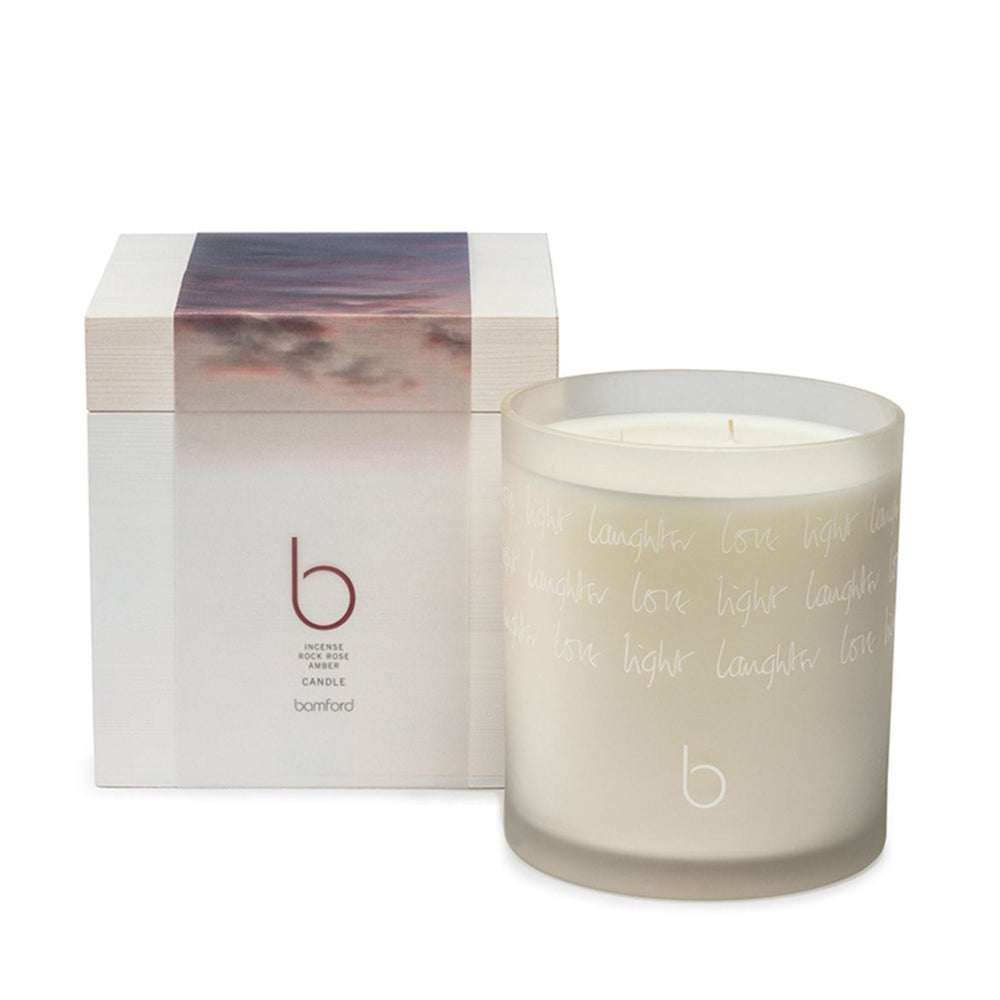 Infused with the finest essential oils our iconic candles, in their blown glass vessels, fill the home with the beautiful scent of Bamford’s signature fragrances.  Our home fragrances are inspired by English skies through the seasons. Our candles contain 100% natural waxes and are fragranced with essential oils.  The wicks are comprised of cotton and are lead-free. 140g