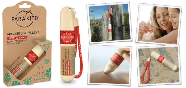 Para Kito Mosquito Repellent on a strap in a cardboard package. 